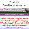 Deep Dive AI Writing Lab – Tony Laidig